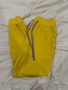 Figs Lifesaver Yellow High Waisted Zamora Joggers